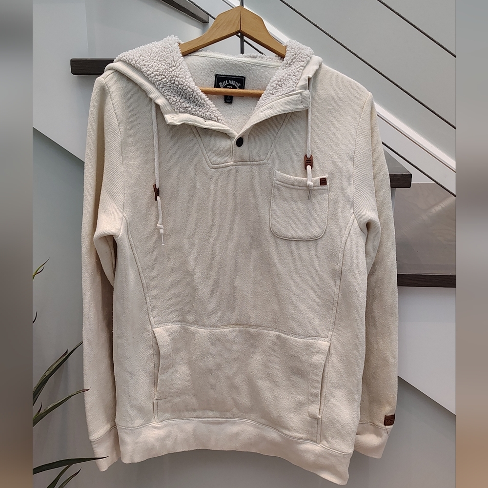 Billabong Cream Sherpa-Lined Hoodie Pullover